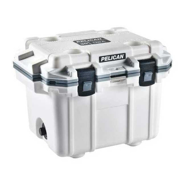 Pelican Marine Chest Cooler, White/Gray, Cap.30qt. IM30QT