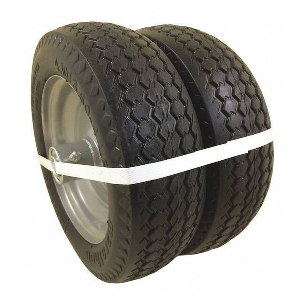 Marastar Silver Polyurethane Flat Free Wheel, 2 PK 30210