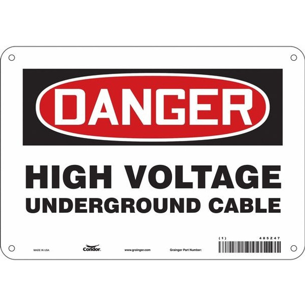 Condor Electrical Sign,10" W,7" H,0.032" Thick, 485Z47 485Z47