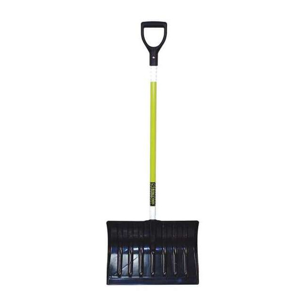 Snow Shovel, 18 in W x Poly Blade, 43 in L Fiberglass Handle