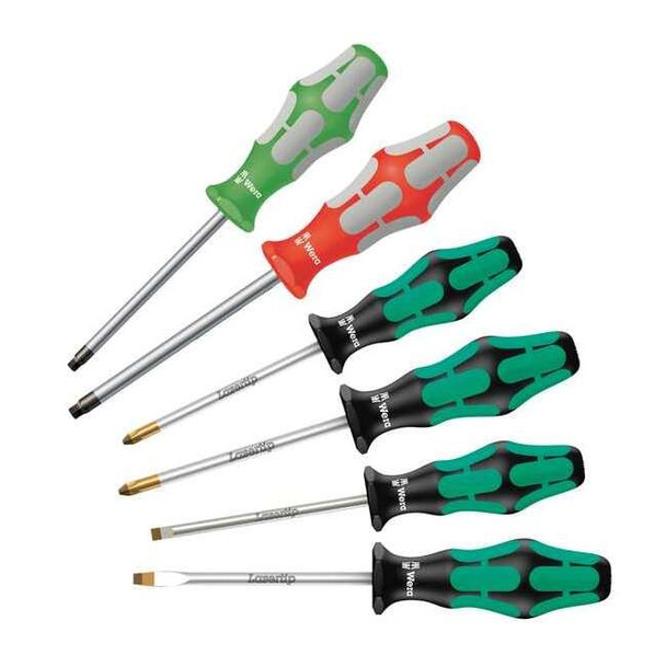 Wera Screwdriver Set,Slotted/Phillips,6 pcs, Square 05347778001