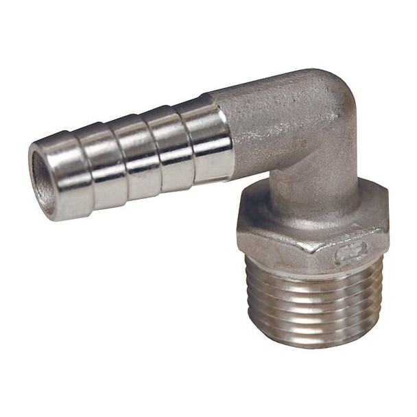 Dixon Barbed Hose Fitting,Hose ID 1/4",NPT 1290402SS