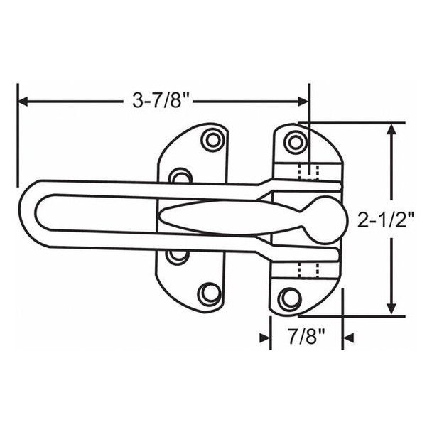 Manufacturer Varies Security Door Guard,Chrome,1-15/32" H 16-225C