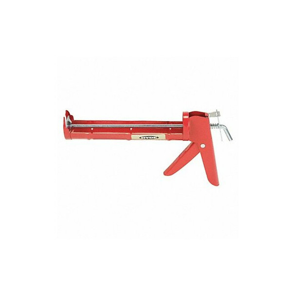 Hyde Caulk Gun, 10 oz Container Size, Steel, 10:01, Half Barrel Frame, Red 46400