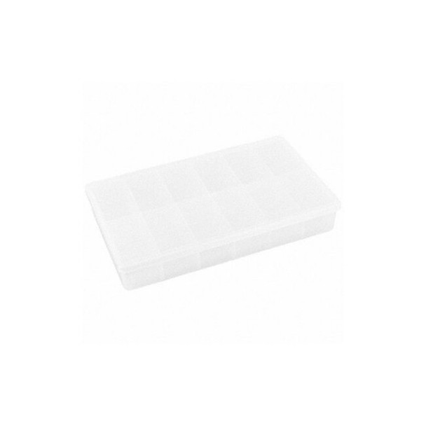 Compartment Box with 12 compartments, Plastic, 1 3/4 in H x 6-3/16 in W