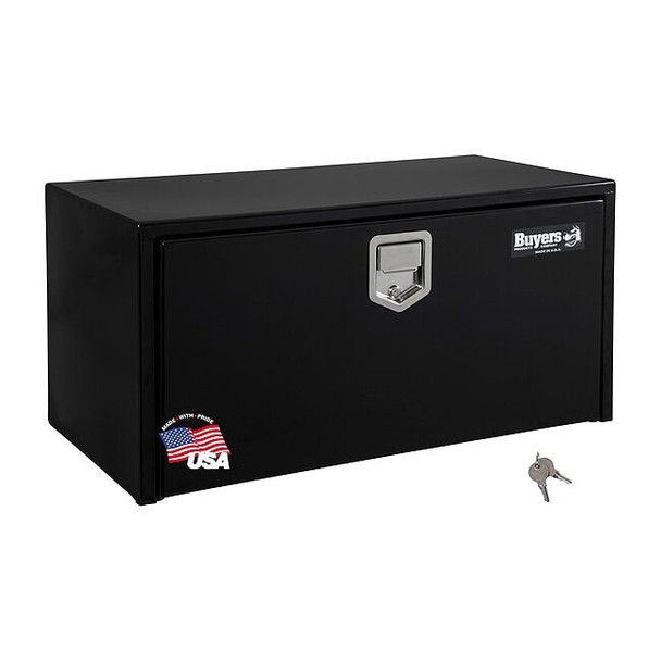 14x16x30 Inch Black Steel Underbody Truck Box With Paddle Latch