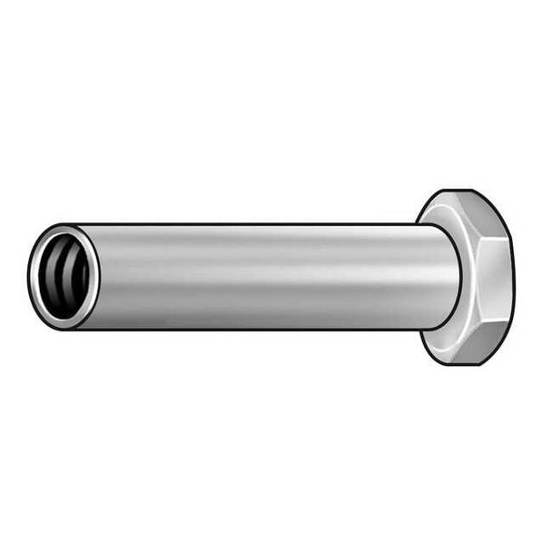 Arch Barrel, 3/8"-16, 1/2 in Brl Lg, 1/2 in Brl Dia, Stainless Steel Plain, 2 PK