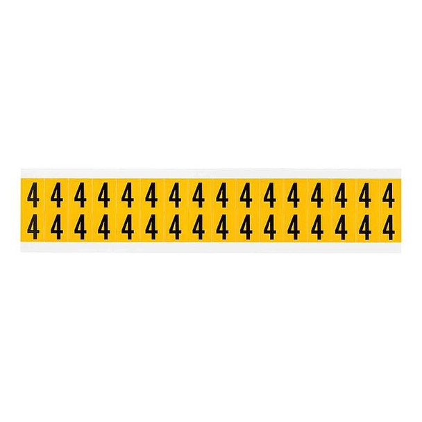 Brady Number Label, 4, 3/4in.Hx9/16in.W, Vinyl 1520-4