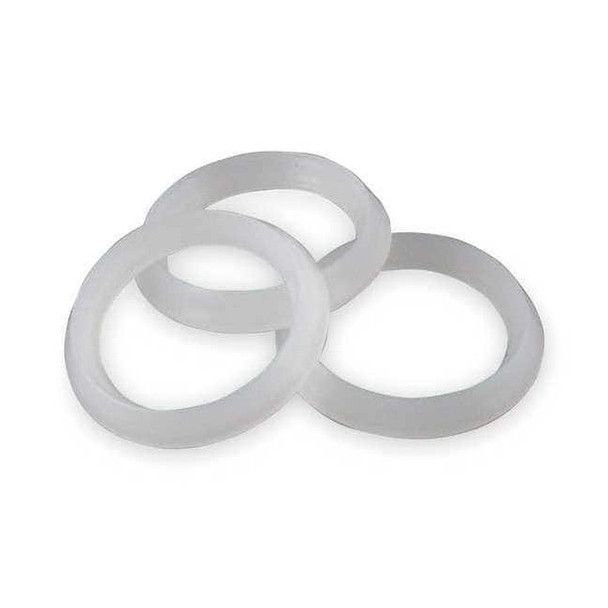 1-1/4" to 1-1/2" Dia, Polyethylene, White/Plastic, Washer