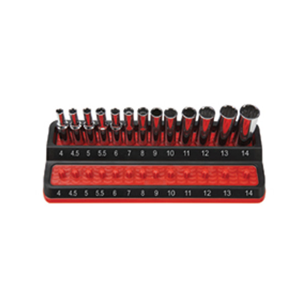 1/4" Peg Socket Holder, metric, red PSH25M-RED