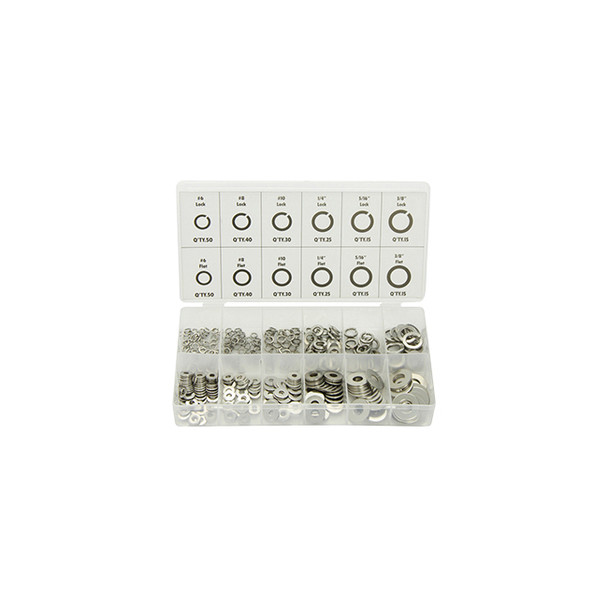 350 Pc. Stainless Lock and Flat Washer Assortment 360
