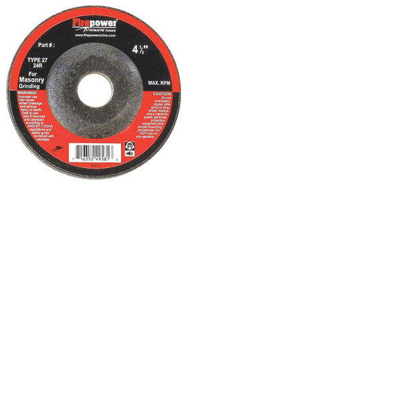 Depressed Center Grinding Wheels, Type 27, 4 1/2” x 1/8” x 5/8”-11NC 1423-3201