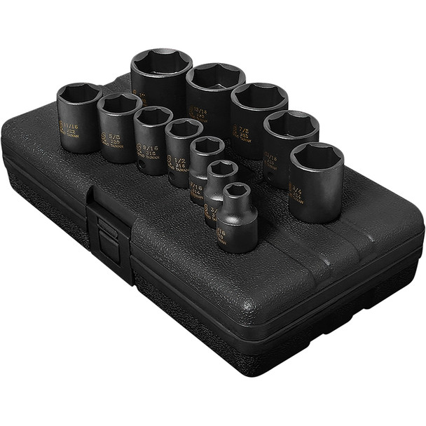 3/8" Dr SAE Impact Socket Set, 12 Pc. 3360