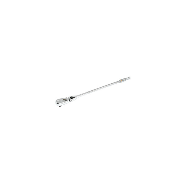 1/2IN Drive 90 Tooth Full Polish Locking Flex Head Teardrop Ratchet 24IN 81363T