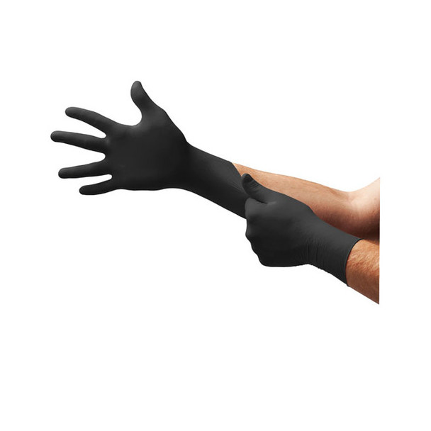 Black Dragon Zero Powder-Free Nitrile Examination Gloves, Black, 2XL BD1005NPF