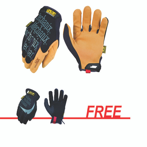 Material4X Original Gloves, Black, XL with FREE FastFit Elastic Cuff Gloves, Black, XL M2P-08-011