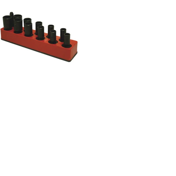 3/8" Dr Swivel/Impact 11-Hole (Metric) Magnetic Socket Organizer, Std Red 981