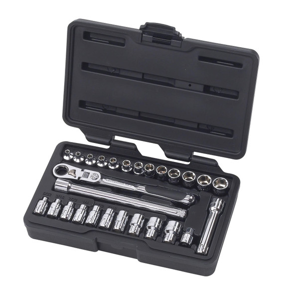 27 Pc. 1/4" Dr. SAE/Metric XL Pass-Thru Locking Flex Ratchet Set 891427