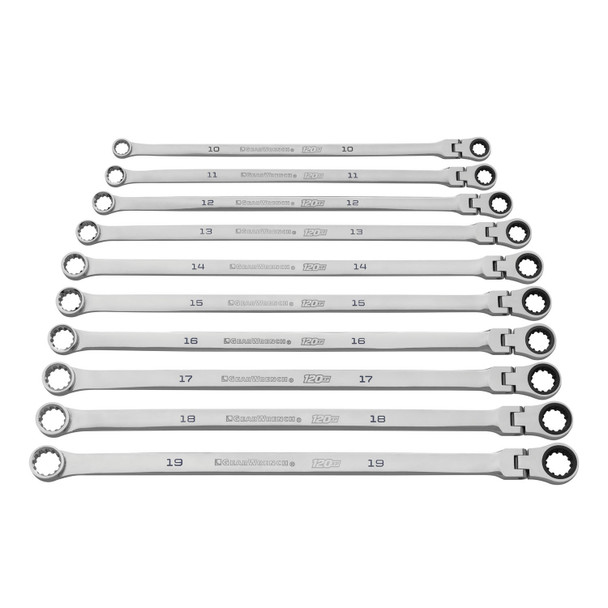 120XP Universal Spline Metric XL Flex GearBox Ratcheting Wrench Set, 10Pc 86126