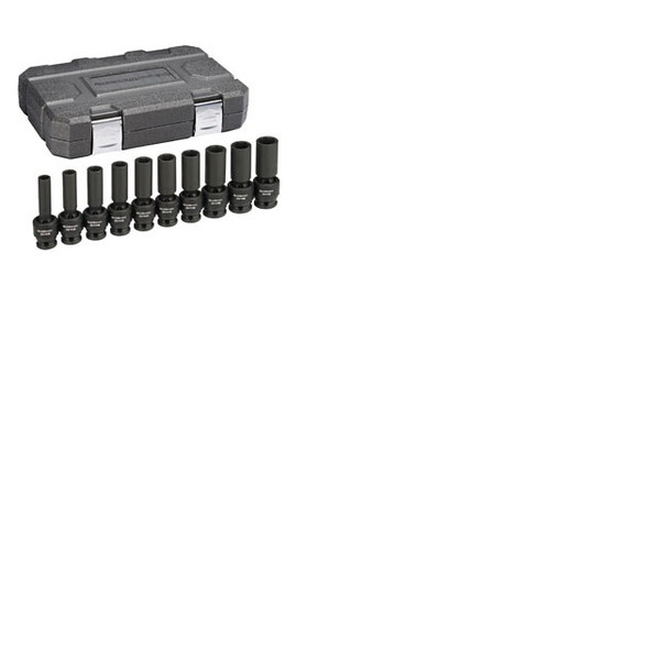 10 Pc. 1/2" Drive Metric Deep Universal Socket Set 84945N