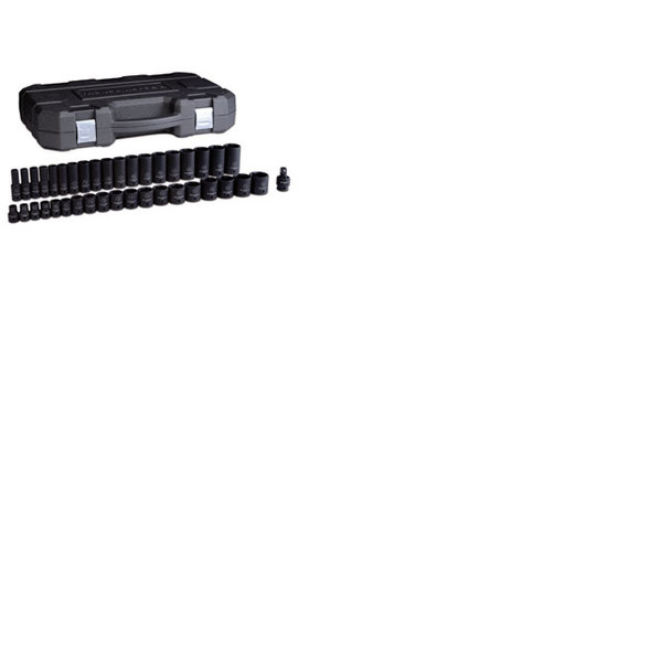 39 Pc. 1/2" Dr 6Pt SAE, Standard/Deep Impact Socket Set 84947N