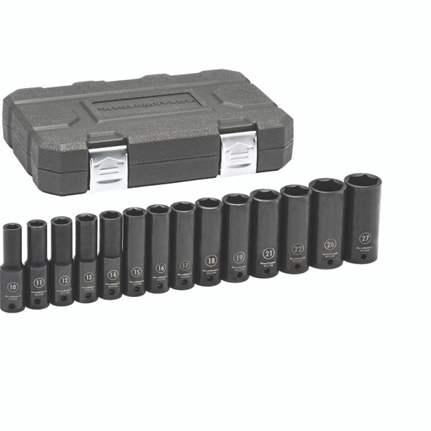14 Pc. 1/2" Drive Deep Metric Impact Socket Set 84955N
