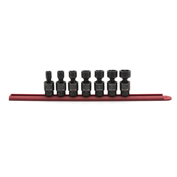 7 Pc. 3/8" Drive 6 Point Standard X-CORE Pinless Universal Impact SAE Socket Set 84974