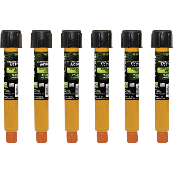 EZ-Ject Universal/Ester Multi-Dose A/C Dye Cartridges, 6-Pack, 0.5 oz. TP9870-P6