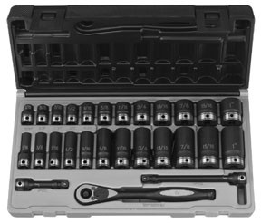 27-Piece 3/8 in. Drive 6-Point SAE Standard and Deep Impact Duo-Socket Set 81627RD