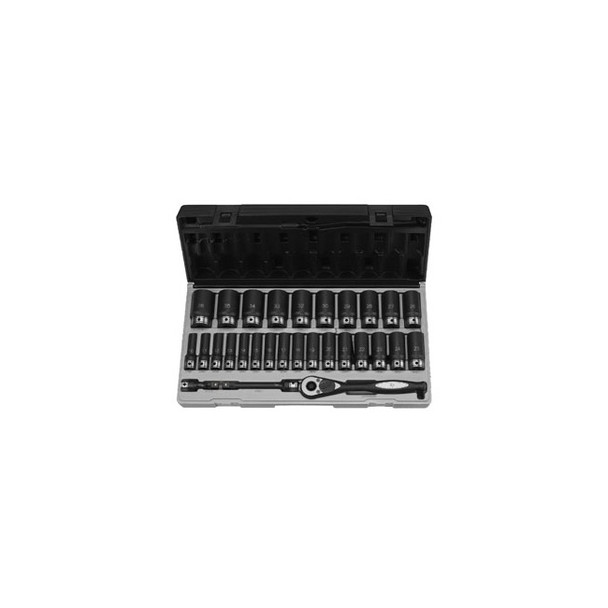 29-Piece 1/2 in. Drive 6-Point Metric Deep Duo Impact Socket Set 82629MD