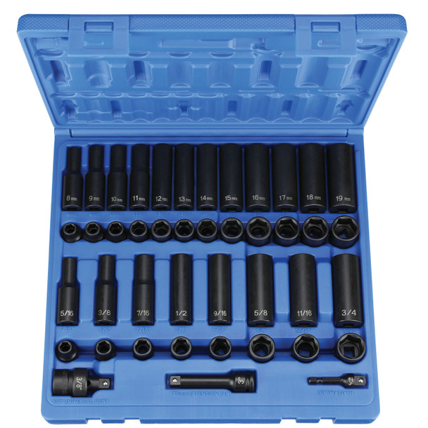 3/8" Dr Standard and Deep Length Impact Set (1243RD) 1243RD
