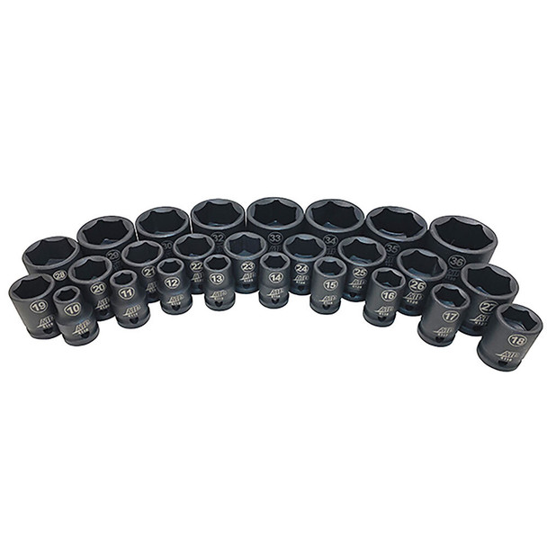 26-Pc. 1/2" Dr. 6-pt Metric Standard Impact Socket Set 44126