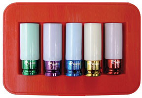 5 Pc. Chrome Protective Plastic Sleeves and Shallow Broach Impact Socket Set 7835