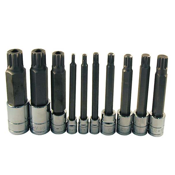 10 Pc. 4.5" Long  Triple Square XZN Bit Socket Set 13781