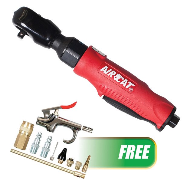 3/8" Composite Twin Pawl Ratchet w/FREE 10 Pc. Air Accessory Kit 802KIT