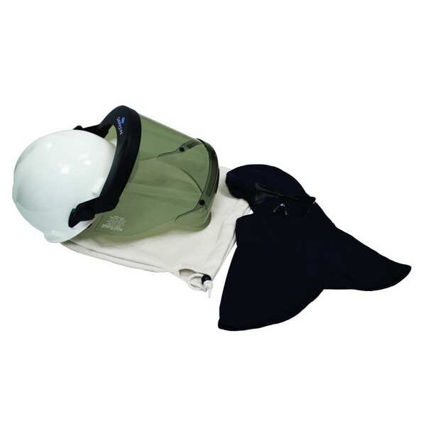 Arc Flash Head Protection Kit, 2 PPE CAT, 20 cal/sq cm, Navy, Universal