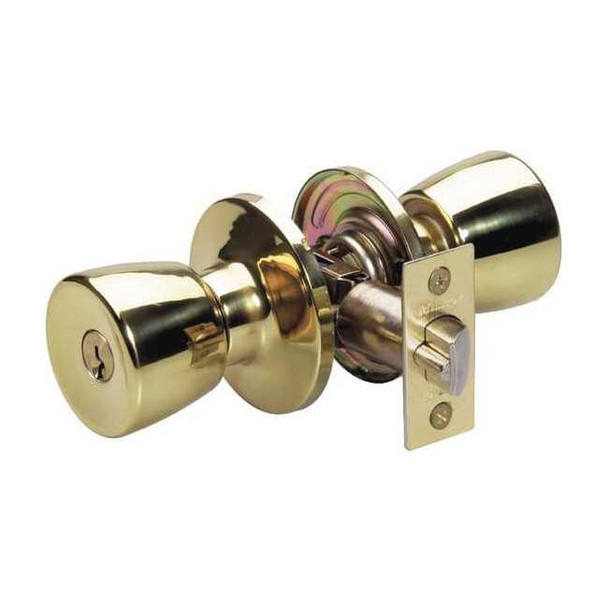 Master Lock Knob Lockset,Tulip Style,Polished Brass TU0103KA