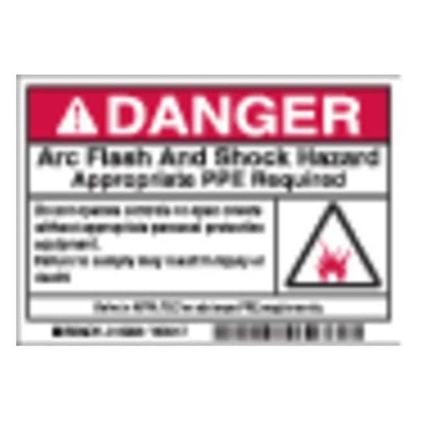 Brady Arc Flash Protection Label,PK100, 102308 102308