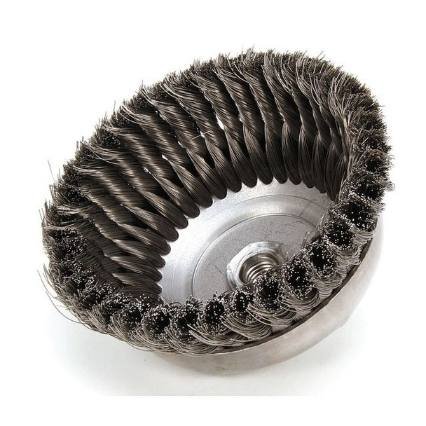 Weiler Knot Wire Cup Wire Brush, Threaded Arbor, 6" 96090