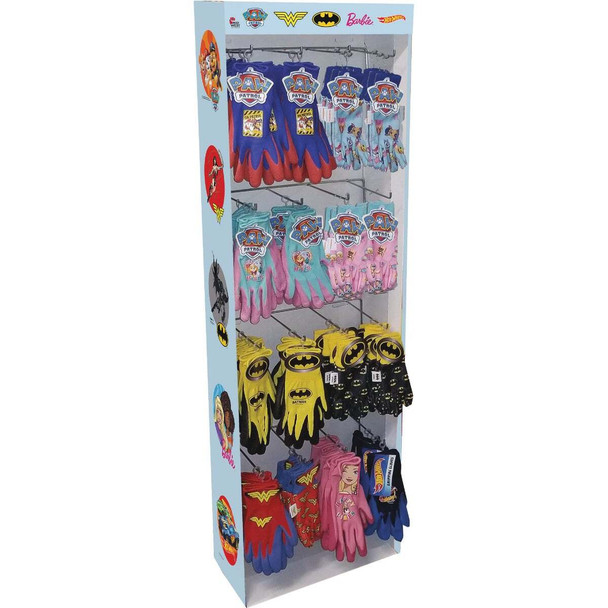 Midwest Gloves & Gear Licensed Kids Gloves Power Panel Display D21187-EA-DB-1