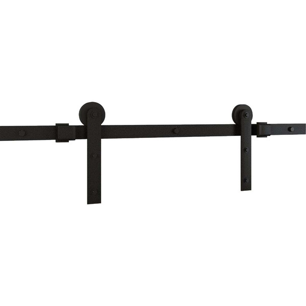 National Hardware 72 In. Matte Black Builder Interior Barn Door Kit (2-Piece)
