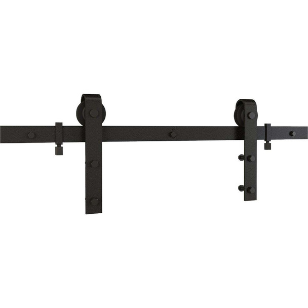 National Hardware 96 In. Matte Black Classic Interior Barn Door Kit (2-Piece)