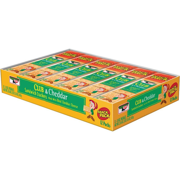 Keebler 1.8 Oz. Club & Cheddar Cheese Sandwich Crackers 110196 Pack of 12