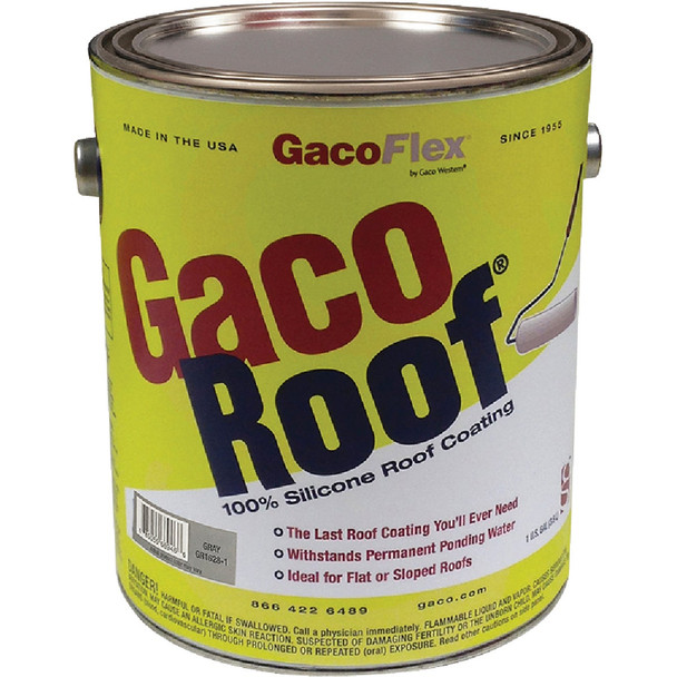 GacoRoof Silicone Roof Coating, Gray, 1 Gal. GR1628-1