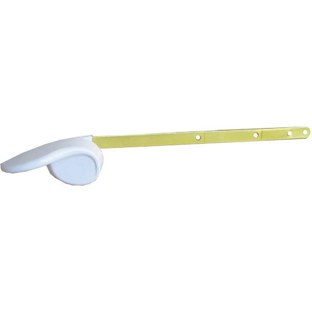 Lasco White Tank Lever with Brass Flat Arm 04-1743