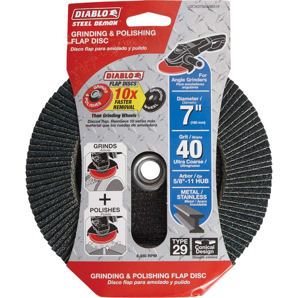 Diablo 7" 40g Flap Disc DCX070040B01F