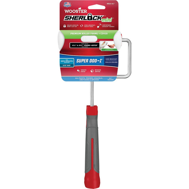 Wooster Super Doo-Z 4-1/2 In. Mini Woven Paint Roller Cover & Frame RR113-4 1/2