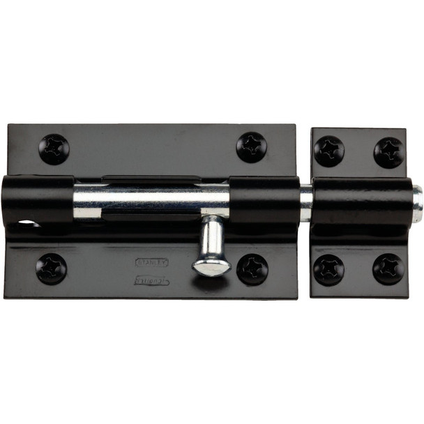 National Hardware 5 In. Black Extra Heavy Door Barrel Bolt N152-121