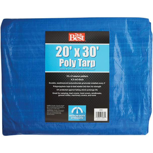 Do it Best Blue Woven 20 Ft. x 30 Ft. Medium Duty Poly Tarp 736228