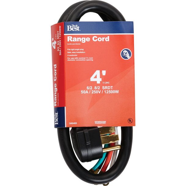 Do it Best 4 Ft. 6/2 + 8/2 Ga. 4-Conductor Range Cord RAC-SRDT-6282-4